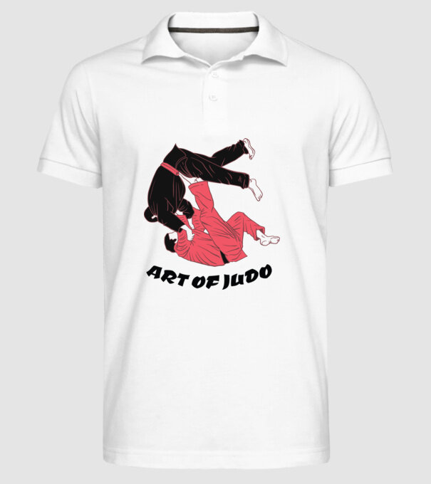Art of Judo model alb pe tricou
