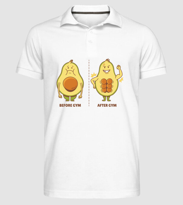 Antrenament Avocado model alb pe tricou