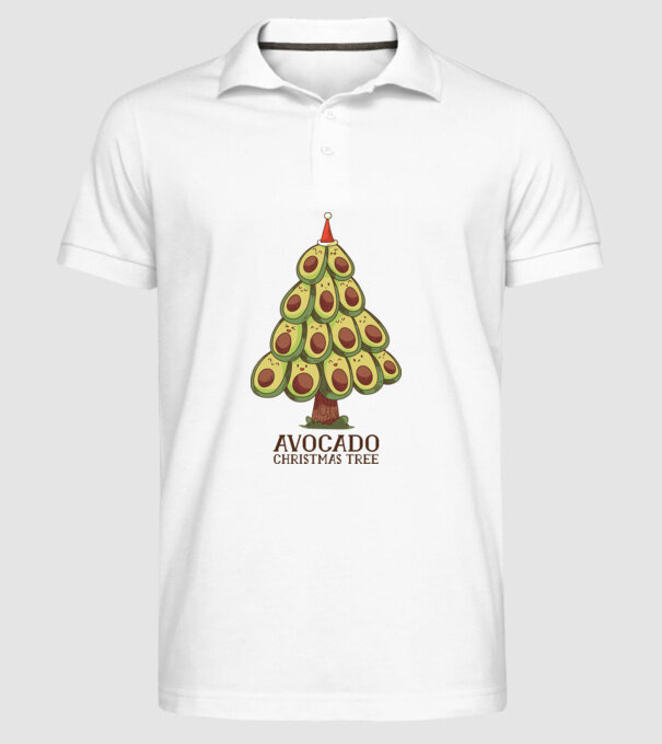 Pom de Crăciun Avocado model alb pe tricou