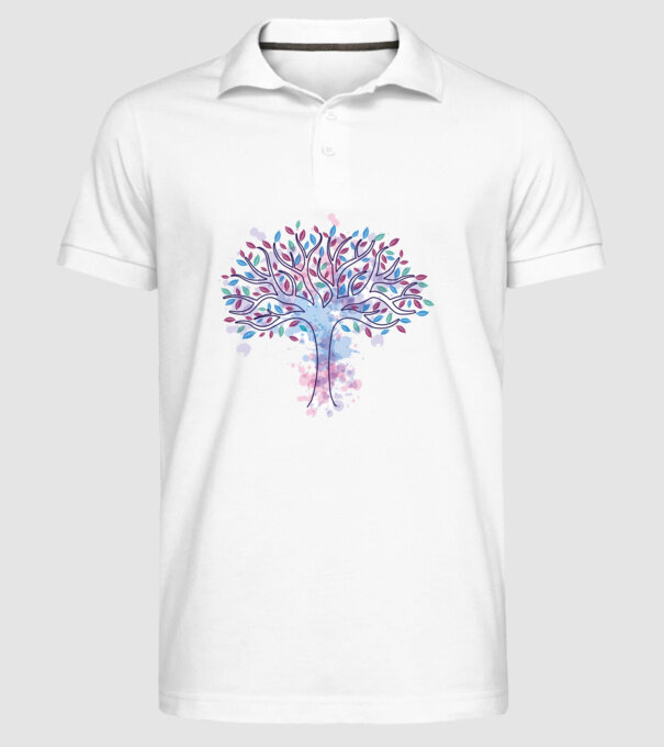 Copacul vieții acuarelă model alb pe tricou