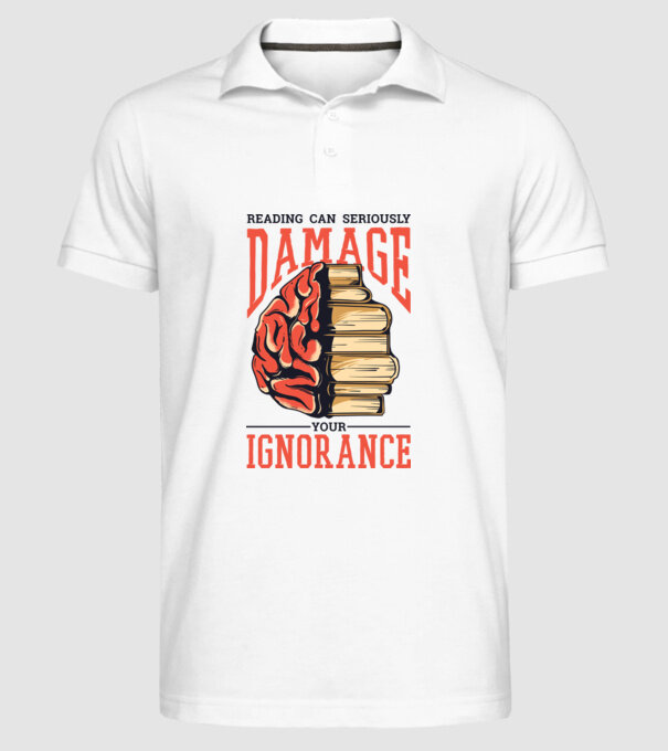 Cititul poate dăuna grav ignoranței tale model alb pe tricou