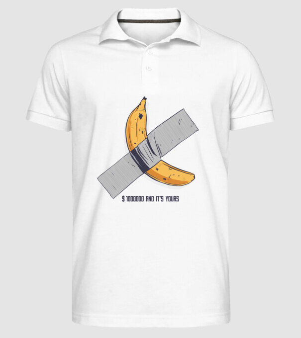 Ultima banană model alb pe tricou