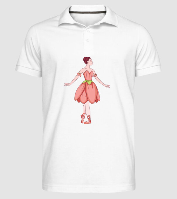 Balerină model alb pe tricou