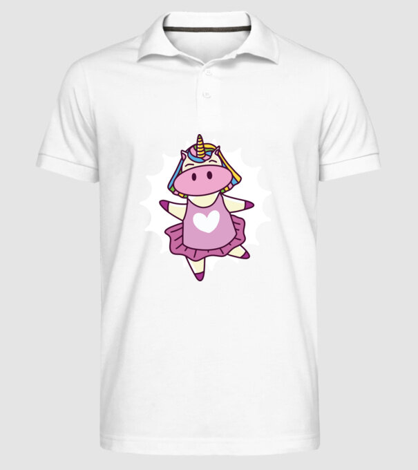 Unicorn dansator de balet model alb pe tricou