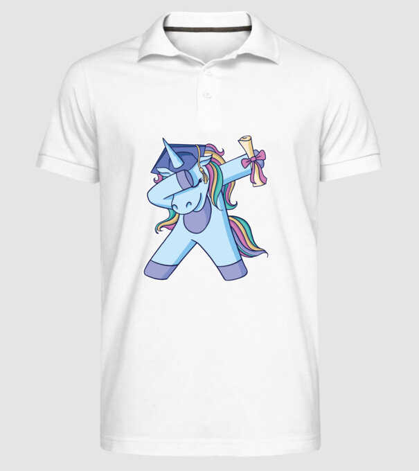 Unicorn Absolvent model alb pe tricou