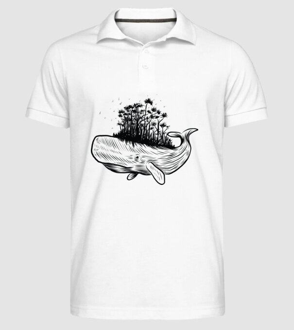 Balenă Natură model alb pe tricou