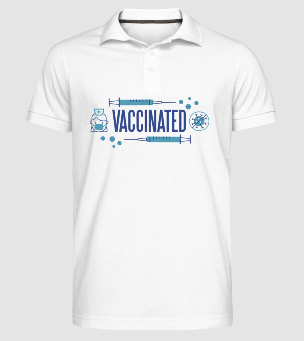 Sunt vaccinat model alb pe tricou