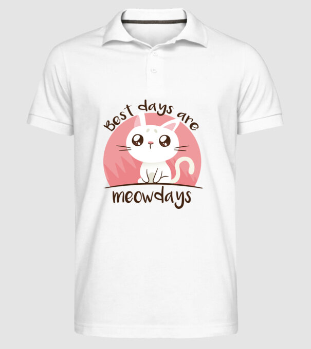 Best days are Meowdays model alb pe tricou