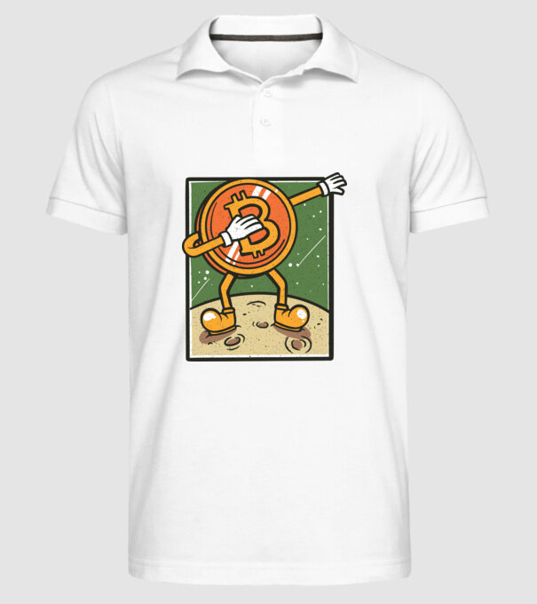 Bitcoin DAB model alb pe tricou