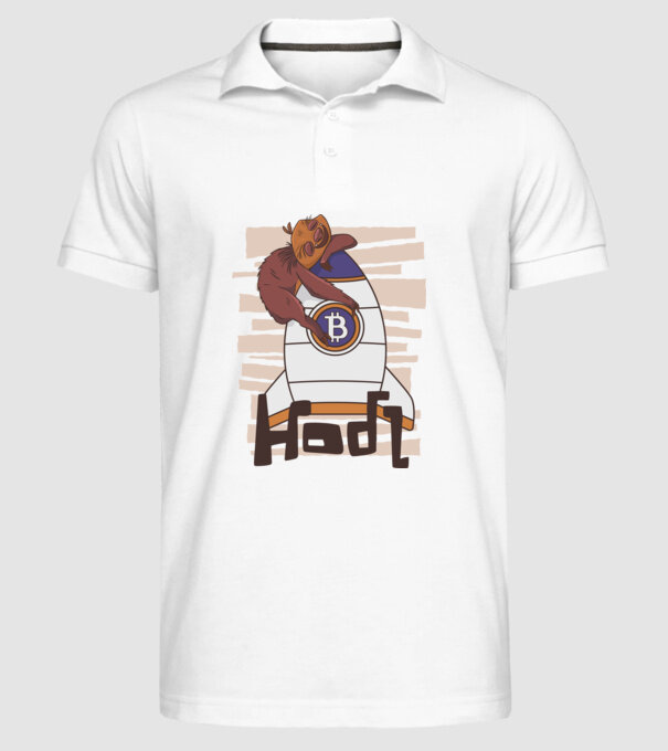 Bitcoin Hodl Leneș model alb pe tricou