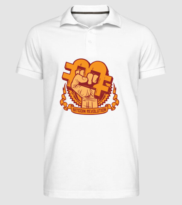 Bitcoin Revolution model alb pe tricou