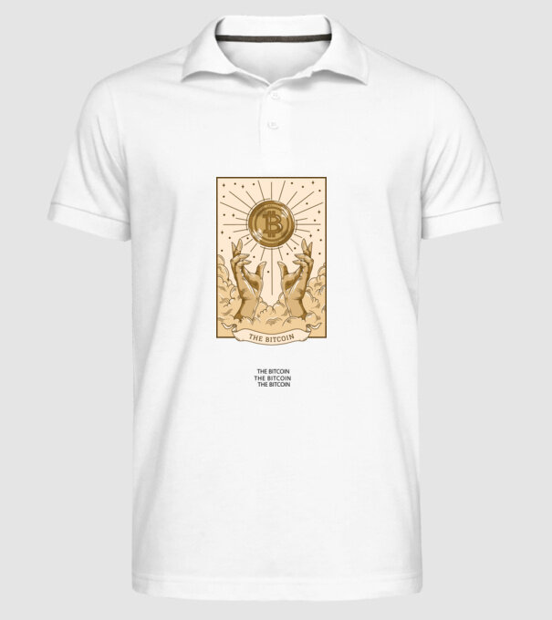 Religie Bitcoin model alb pe tricou