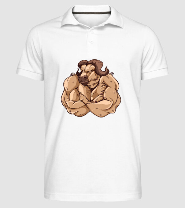 Puternic ca un bivol model alb pe tricou