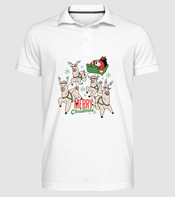 Crăciun Fericit Moș Crăciun Leneș model alb pe tricou