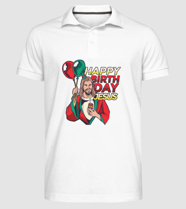 La mulți ani, Isus model alb pe tricou