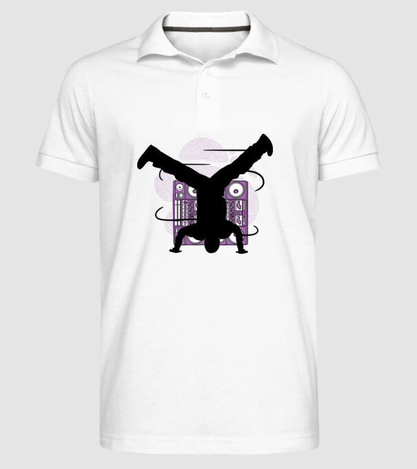 Dansator Break model alb pe tricou