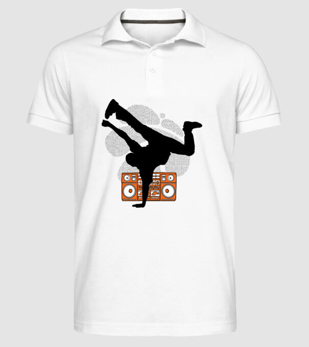 Dansator Break model alb pe tricou