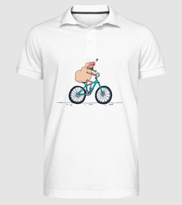 Miel cu bicicletă model alb pe tricou