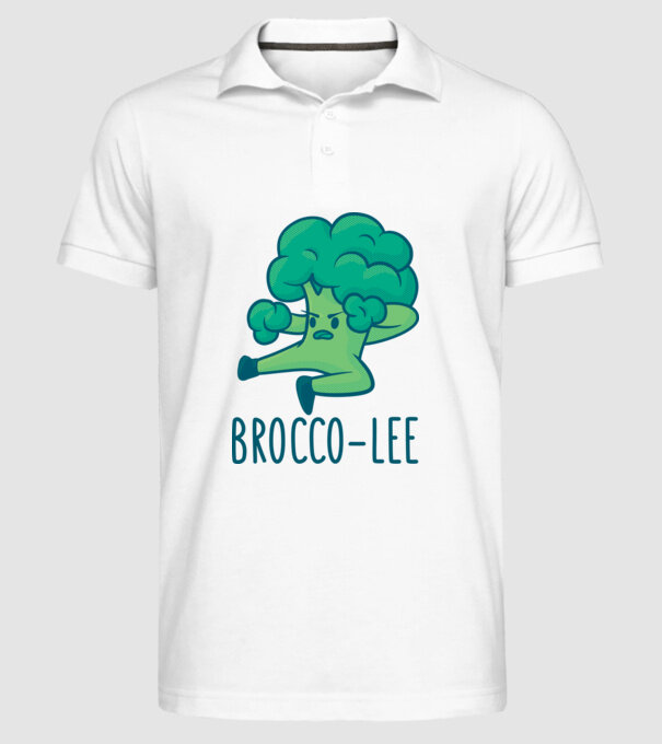 Brocco-Lee - Broccoli Karate model alb pe tricou