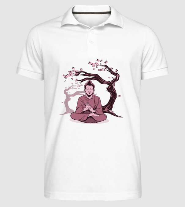 Buddha Meditație model alb pe tricou