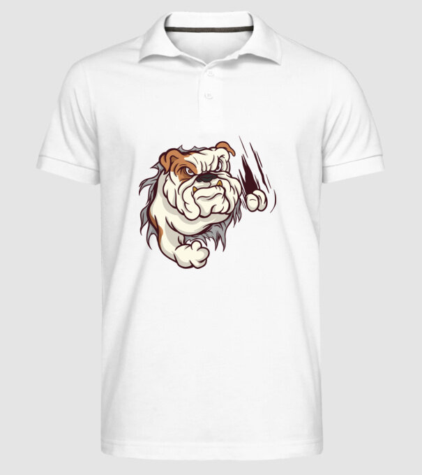 Bulldog model alb pe tricou