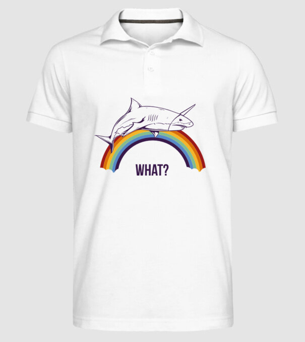 Rechin unicorn model alb pe tricou