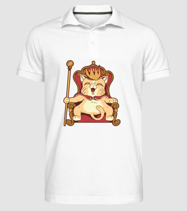 Cat King Pisică rege model alb pe tricou