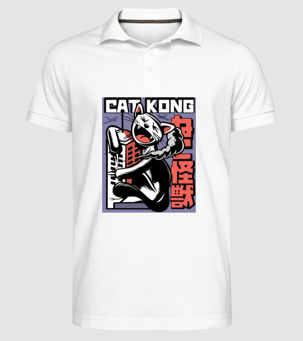Cat Kong model alb pe tricou