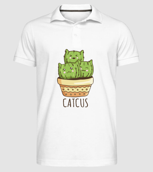 Catcus Pisică Cactus model alb pe tricou
