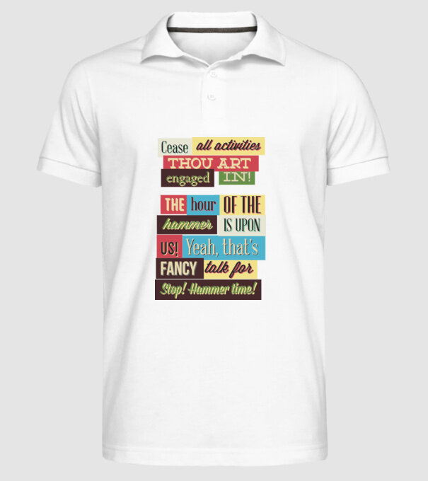 Cease all activities thou art engaged in model alb pe tricou