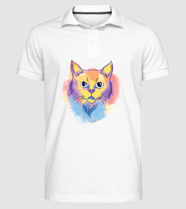 Cap pisică model alb pe tricou