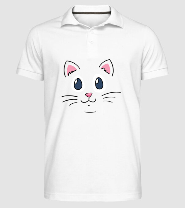 Cap pisică model alb pe tricou