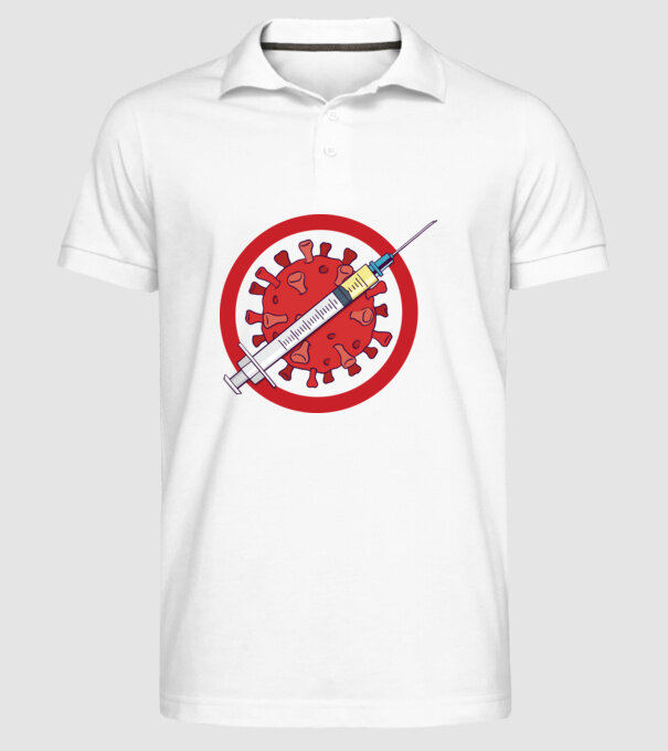 Vaccin virus (?) model alb pe tricou