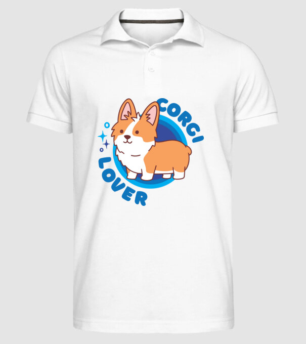 Corgi Lover model alb pe tricou