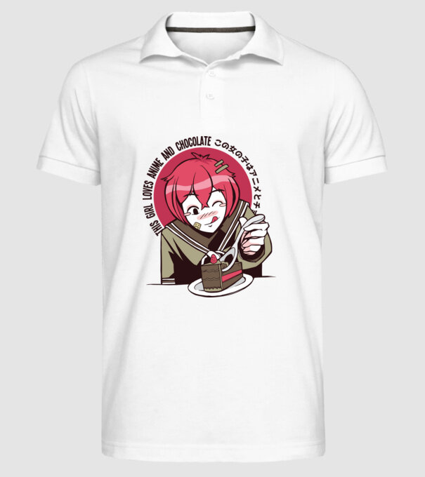 Doar o fată căreia îi place Anime și ciocolata model alb pe tricou