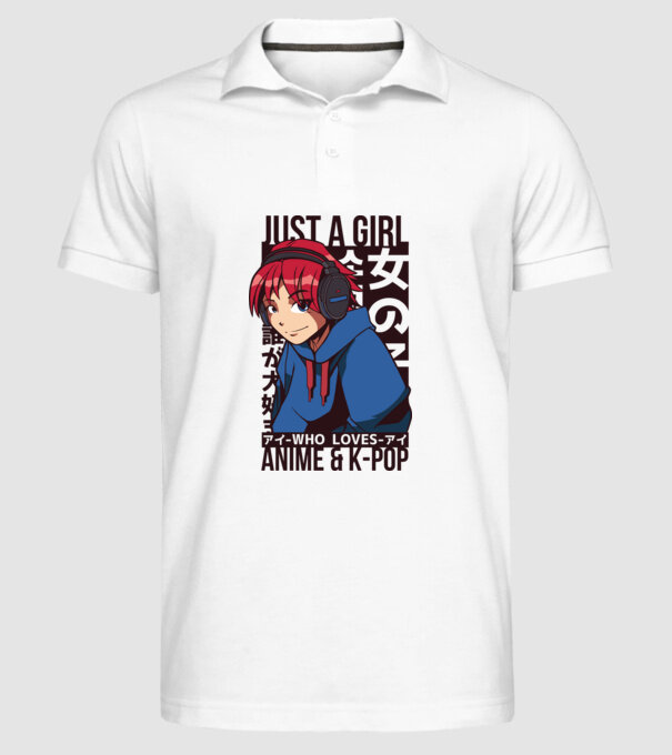 Doar o fată căreia îi place Anime și K-Pop model alb pe tricou