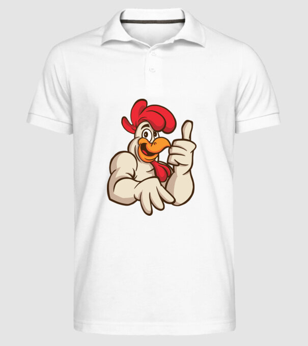 Pui model alb pe tricou