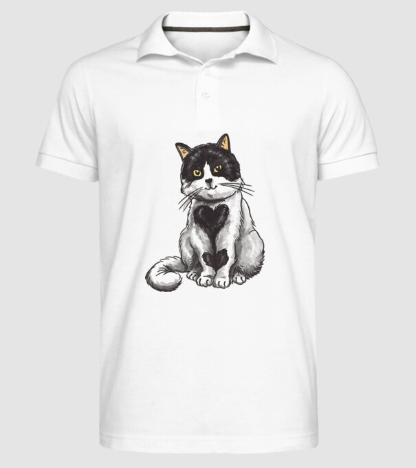 Pisicuță drăguță model alb pe tricou