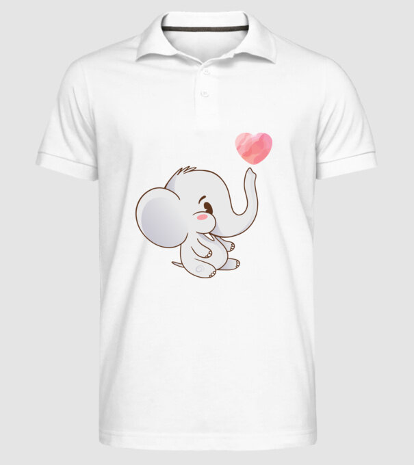 Elefant drăguț model alb pe tricou