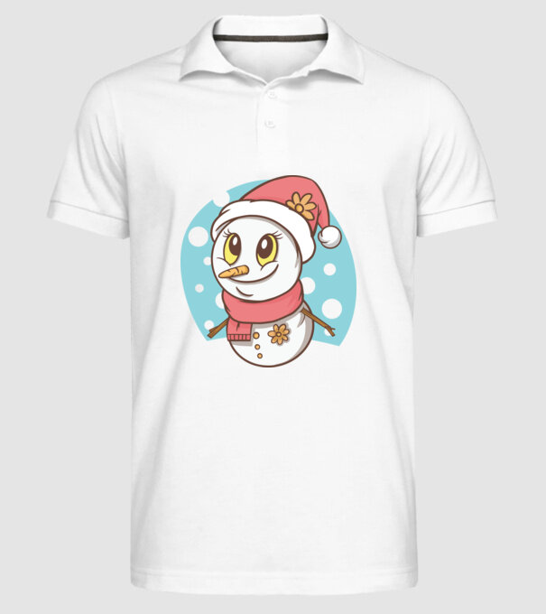 Om de zăpadă drăguț model alb pe tricou