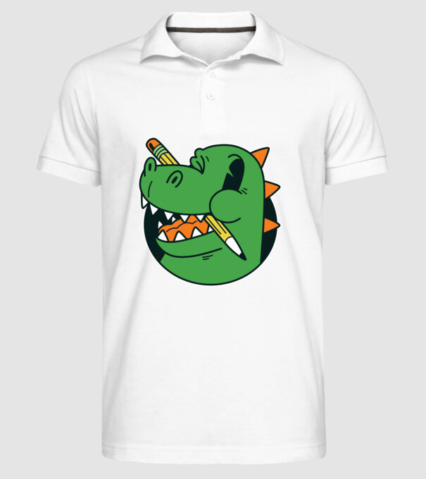 Elev Dinozaur drăguț model alb pe tricou