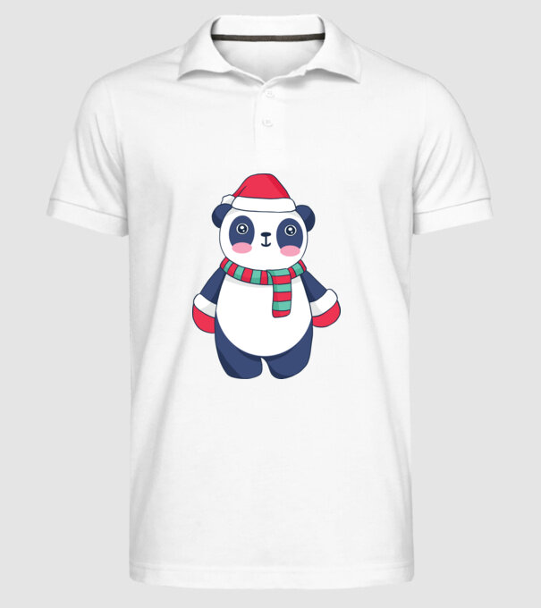 Panda drăguț de Crăciun model alb pe tricou