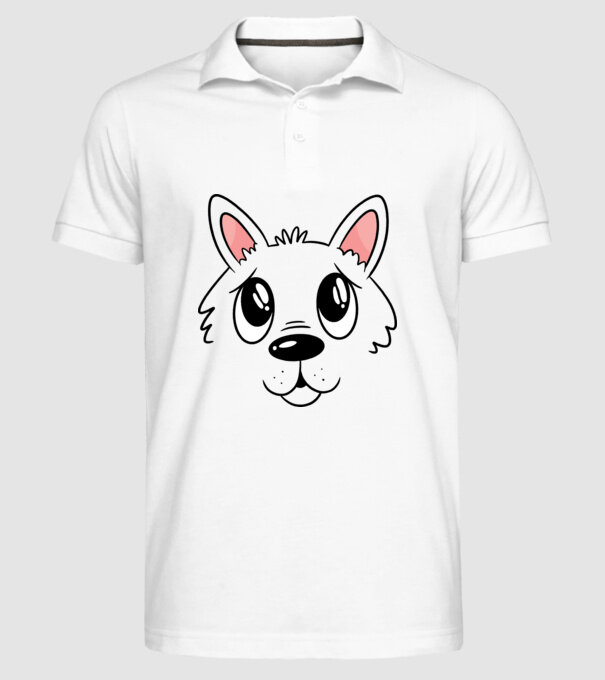 Cap cățel drăguț model alb pe tricou