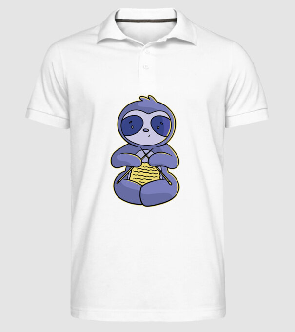 Leneș drăguț tricotând model alb pe tricou