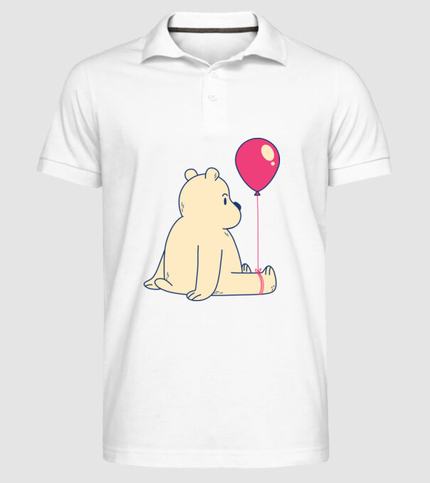 Teddy Drăguț cu Balon model alb pe tricou