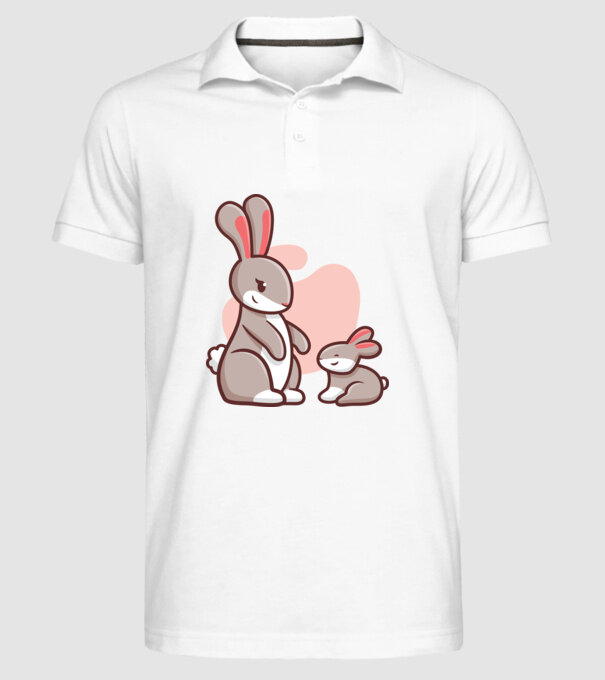 Iepurași drăguți model alb pe tricou