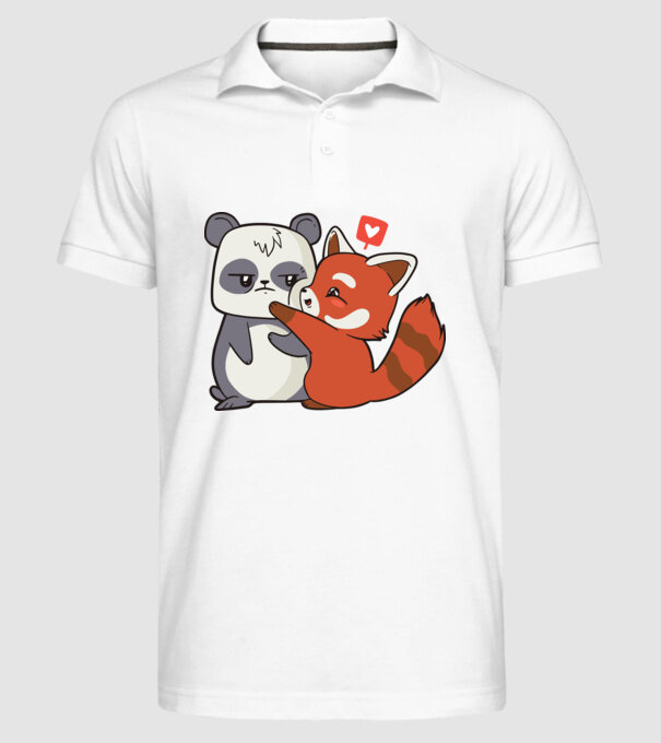 Panda drăguț Dragoste model alb pe tricou