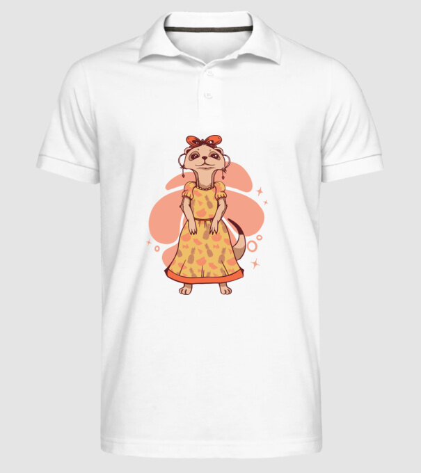 Suricată drăguță model alb pe tricou