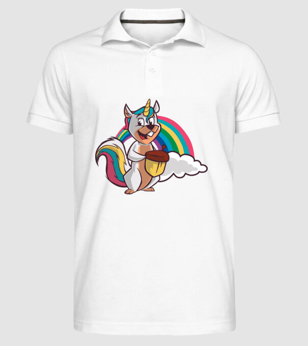 Unicorn drăguț Veveriță model alb pe tricou