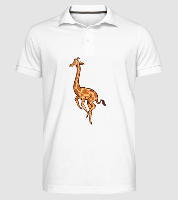 Girafă drăguță model alb pe tricou